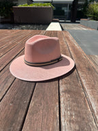 Hard Brim Pink Jute Straw Sun Hat