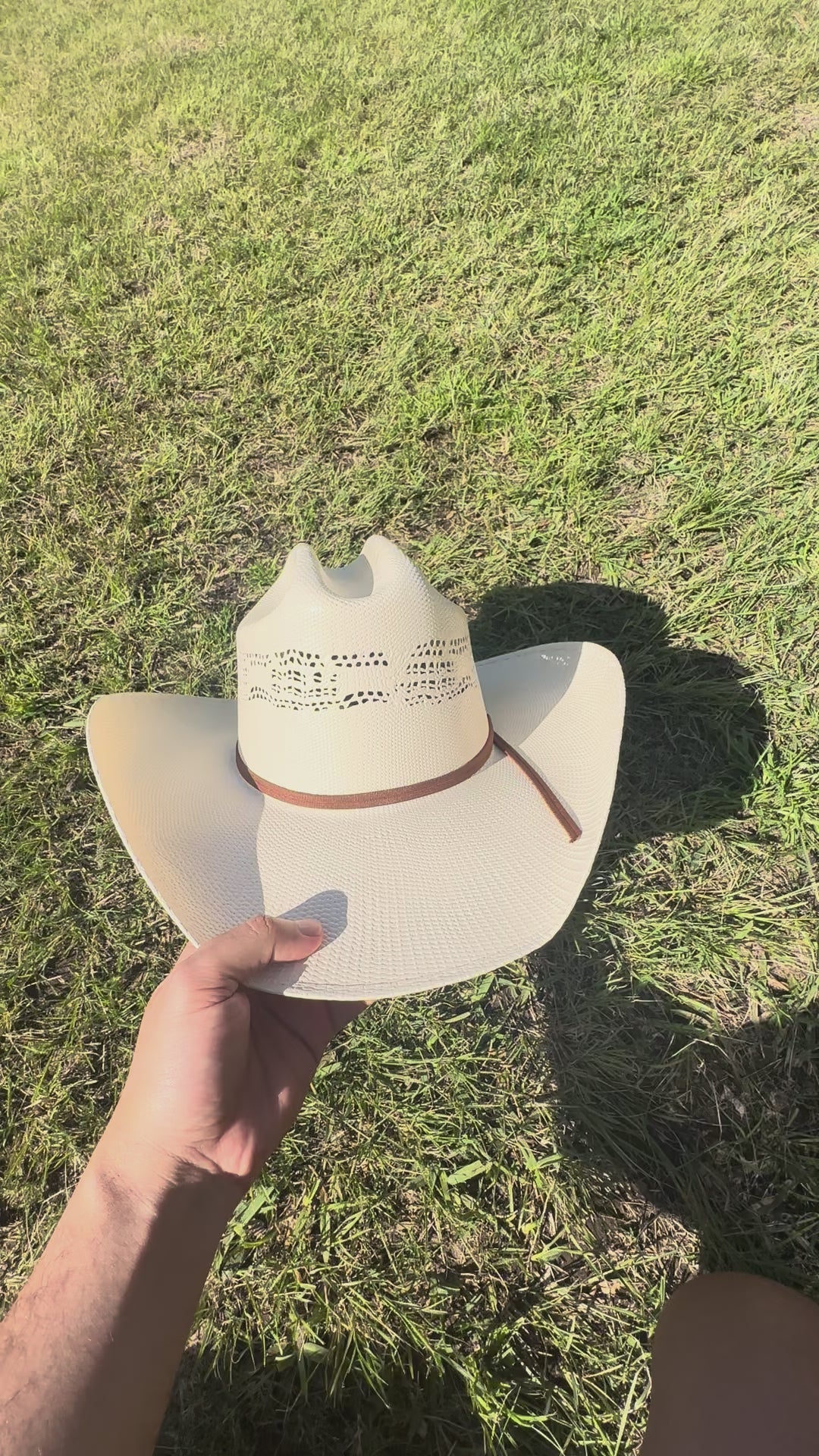 50X El Rodeo Outback Straw Perforated Cowboy Hat Brown Band
